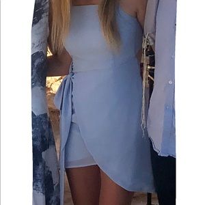 Light blue open back mini dress!